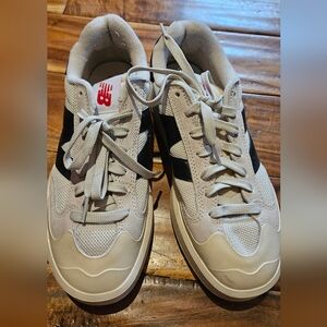 New Balance Cream and Black Platform Sneakers